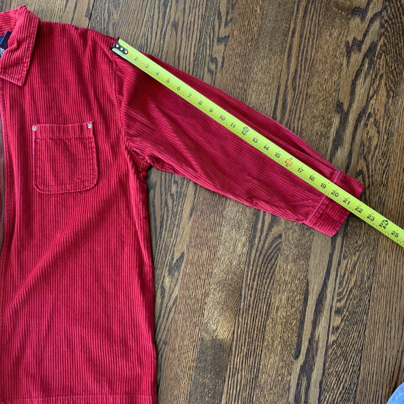 Denim & Co Corduroy Shirt Jacket Chore Shacket Women Plus 1x Red Full Zip — image 7 of 8